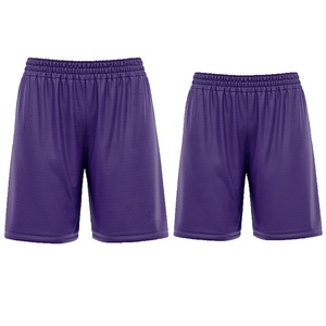 Shorts de basketball en maille tricotée pour hommes, séchage rapide, respirant, entraînement athlétique, taille mi-haute élastique, logo avant, vêtements de sport - Product Image 2