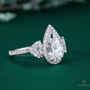 Anillo de Diamantes Premium con Forma de Corazón y Corte Redondo, Color DE, Claridad VVS VS1, Joyería Artesanal Personalizada, Suministro al por Mayor de Fábrica - Product Image 2