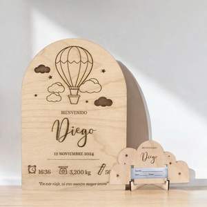 Rompecabezas de Madera Personalizado con Placa de Nacimiento para Bebé |   Trabajos en Madera Hechos a Mano de Alta Calidad |   Suministro al por Mayor - Product Image 1