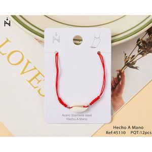 PULSERA Catena per il corpo alla moda con nodo rosso e conchiglia, catena per il piede - Product Image 1