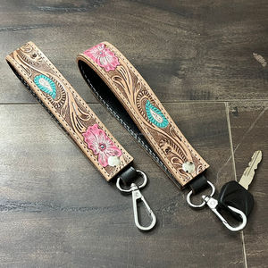 Novedades, Llavero de Cuero Repujado a Mano, Diseño de Lujo, Cordón para Llaves, Accesorios, Correa de Muñeca para Mujer - Product Image 4