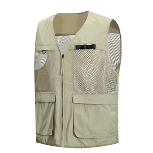 Gilet de travail extérieur détachable en maille multi-poches pour photographe et pêcheur, taille personnalisable - Product Image 2