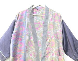 Kimono Vintage en Soie Cousu à la Main Kimono Sari en Soie pour Femmes - Product Image 6