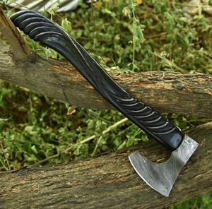 Hacha Vikinga, Hacha de Acero de Damasco, Hecha a Mano, Mango de Madera de Fresno, Ideal para Trabajos al Aire Libre y Regalos - Product Image 2