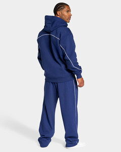 Pantalon de jogging large et droit personnalisé pour hommes avec passepoil, en mélange de coton respirant – Vente en gros de pantalons et de survêtements pour hommes - Product Image 4
