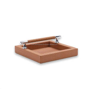 Plateau d'Accueil en Cuir Style Classique, Porte-Mouchoirs Décoratif, Accessoires de Table pour Restaurant, Porte-Serviettes, Prix de Gros - Product Image 5