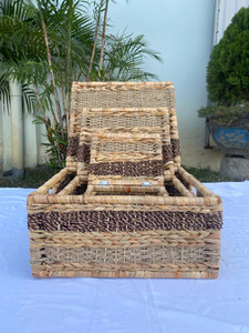 Panier multifonction artisanal en jonc de mer et jacinthe d'eau, matériaux 100% naturels, respectueux de l'environnement. Appl - Product Image 5