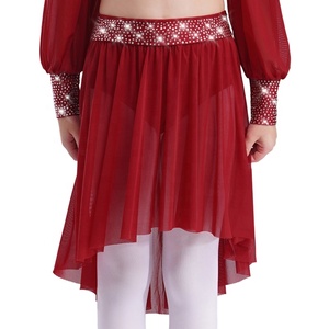 ชุดเต้นรำสำหรับเด็กผู้หญิงอายุ 6-16 ปี ชุดแสดงเต้นรำแนวลิริคอล กระโปรงสำหรับการแสดงบนเวที ชุดเต้นรำลาติน ชุดสำหรับเรียนเต้น - Product Image 3