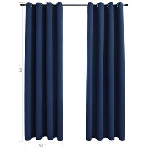 Blu Navy 54 "x 63" tende oscuranti tessuto con anelli Set 2 pezzi - Product Image 5