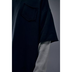 Oversize Double <b>Layer</b> T-Shirt Custom Print Knit <b>Top</b> 100% Cotton Quick Dry & Breathable for Men - Product Image 4