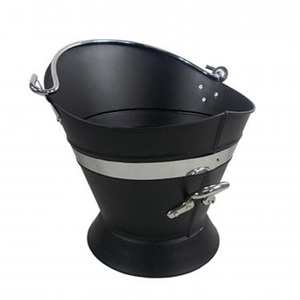 Seau à charbon élégant en métal noir finition antique avec poignée pour la maison, le jardin et le foyer – En promotion - Product Image 3