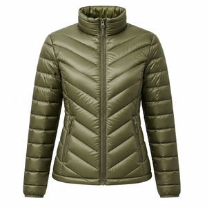 Luxury Women's Winter <b>Cropped</b> Bubble <b>Jacket</b> Breathable Waterproof Quilted <b>Puffer</b> Coat Plain Dyed Nylon Lining Casual <b>Jacket</b> - Product Image 5