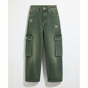 Jeans baggy pour femmes, design personnalisé, service OEM, coupe décontractée, pantalon en denim idéal pour le style streetwear moderne et le quotidien. - Product Image 6