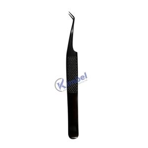Pinces à épiler pour extensions de cils en acier inoxydable noir brillant personnalisées avec une pointe pointue - Product Image 2