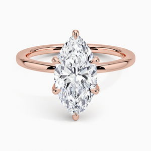 Anillo de Diamantes Moissanite de Plata Maciza con Forma de Hoja Clásica, Minimalista, Regalo Navideño para Mujer - Product Image 5