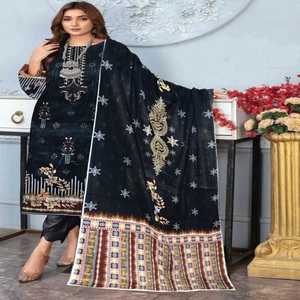 Ensemble Kurta pour femmes-Vente entière Costumes de pelouse trois pièces pakistanais et indiens par AF Fashion Salwar Kameez Dupata robe indienne - Product Image 5