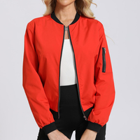Veste bomber d'hiver pour femmes de qualité supérieure, service OEM, veste bomber pour femmes en tricot de couleur unie de haute qualité