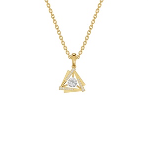 Collier pendentif triangle en zircon plaqué or sur argent sterling, chaîne à maillons géométriques, bijoux pour femmes - Product Image 2