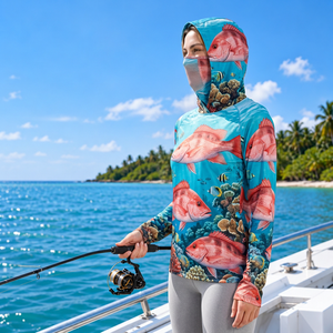 Camisa de Pesca con Capucha Personalizada, Tejido de Poliéster de 160 GSM, para Equipos de Pesca Femeninos - Product Image 2