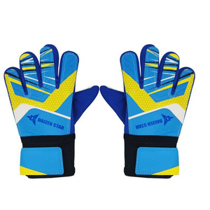 Guantes de Portero de Fútbol Daizen Star, Látex Morado y Amarillo, Dedos Completos, Antideslizantes, Transpirables, con Cierre de Gancho y Bucle, Correa de Muñeca Ajustable - Product Image 3