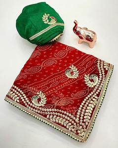 Sari élégant en georgette imprimé avec des broderies complexes et un chemisier assorti en soie monofilament pour les occasions ethniques - Product Image 4