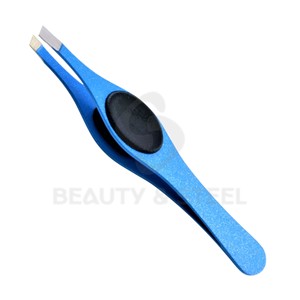 Pinzas de Precisión para Cejas de Acero Inoxidable de Grado Médico con Almohadillas Antideslizantes y Diseño Artístico - Product Image 2