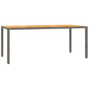 Ensemble de salle à manger de jardin en rotin gris 6 places avec housses amovibles, mobilier d'extérieur, table en teck, design contemporain - Product Image 4