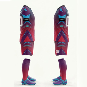 Ensemble de maillot de football Ekin Impex pour homme, manches courtes, dégradé violet-rouge, sublimé, séchage rapide, uniforme sportif adulte toutes saisons - Product Image 2