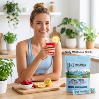 Yerba Mate en Polvo Instantánea, 30 Sobres, Sin Gluten, para Adultos, Apoya la Energía, la Salud Intestinal, la Inmunidad y la Concentración Mental
