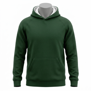Sweat-shirt à capuche vert pour homme, coupe classique, en molleton de coton, décontracté, avec poche avant, pour l'automne - Product Image 1
