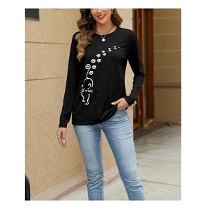 Sudadera de Algodón para Mujer, de Manga Larga, con Estampado en el Hombro, Cómoda, Informal, de Lujo, Personalizada, para Invierno - Product Image 2