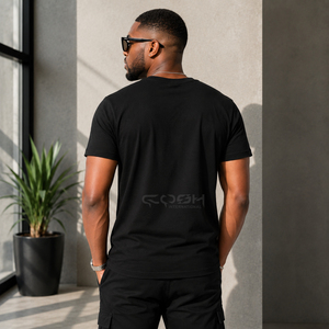 Cosh International OEM ODM T-shirt en coton noir premium pour homme avec motif crâne de cristal, style Hip Hop Streetwear, fournisseur en gros - Product Image 5