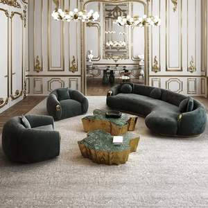 Sofá Curvo Europeo Moderno de Lujo en Oferta, Relleno de Esponja y Madera, para Apartamentos y Salas de Estar de Hoteles, Indonesia - Product Image 1