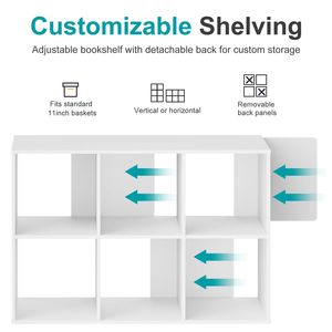 Libreria a Cubo Aperta con Pannelli Posteriori Rimovibili, Scaffale Moderno per Esposizione e Organizzazione, per Soggiorno e Camera da Letto - Product Image 2