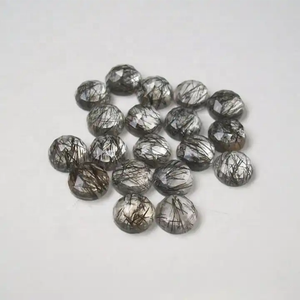 หินควอตซ์เจียระไนแบบกลมเพชรธรรมชาติสีดำ7มม. พลอยแบนได้รับการรับรองคุณภาพจากผู้ผลิตปกติ - Product Image 2