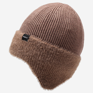 Custom Logo Design Glow in the Dark Polyester Unisex Warm Beanie Knitted Winter <b>Hat</b> Solid Common Travel Beach - Product Image 4
