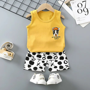 Conjuntos de Ropa de Verano para Bebés al por Mayor, Traje de Chaleco para Niños, Chaleco sin Mangas de Algodón para Niños con Pantalones, Conjuntos de Ropa para Niños - Product Image 2