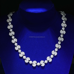 Cadena de Plata de Ley con Diamantes Moissanite de Corte Redondo para Minoristas e Importadores de Joyería al por Mayor - Product Image 1