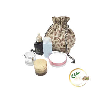 Bolsa Organizadora de Cosméticos de Yute Resistente, Bolsa de Almacenamiento de Maquillaje Natural - Product Image 4