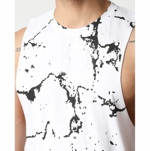 Men's 100% Cotton Knitted Breathable O-Neck Tank <b>Top</b> <b>High</b> Street Style Sleeveless Custom Logo Printing Wholesale - Product Image 6