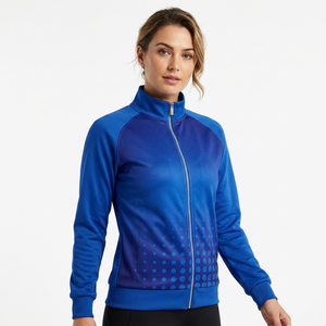Custom Sublimation Fleece <b>Jacket</b> Zip Up Track <b>Jacket</b> Geometric Print Winter Outerwear for <b>Men</b> and Women - Product Image 4