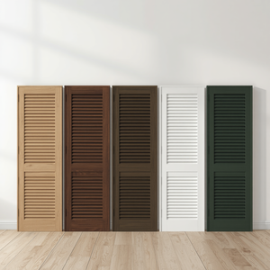 Stylish Solid Wood Louvered Door <b>Panels</b> with Rustic Farmhouse Character and Durable Surface Finish for Interiors - Product Image 1
