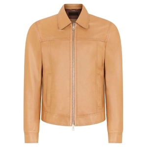 Trending Genuine Leather <b>jackets</b> Stand Collar Front Men's Hot Sale <b>Sheepskin</b> Design Waterproof Windproof leather <b>jackets</b> - Product Image 1