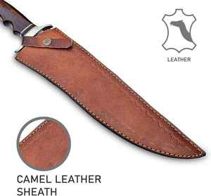 Couteau de chasse Bowie en acier D2 fait main sur mesure avec manche en bois confortable, outils de chasse Bowie, couteau de camping avec étui - Product Image 3
