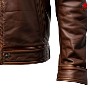 แจ็คเก็ตหนังแท้แบบสั่งทำพิเศษสำหรับผู้ชาย ยี่ห้อ Ryan Pro Gear เนื้อผ้านุ่มสบาย ระบายอากาศได้ดี พร้อมโลโก้สั่งทำ เป็นมิตรต่อสิ่งแวดล้อม - Product Image 5