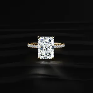 D-E VVS-VS Clarity IGi Certified Radiant Engagement <b>Ring</b> Hidden Halo Luxury Premium Labgrown Diamond <b>Ring</b> from <b>Indian</b> Supplier. - Product Image 2