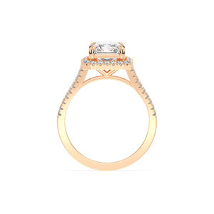 Bague halo en or massif 14K 18K de haute qualité REYES avec diamants de laboratoire HPHT CVD pour femmes, diamants certifiés IGI, bijoux fins - Product Image 4