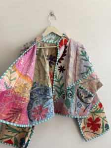 Veste en coton brodée Suzani, veste bohème respirante, veste en coton à motif floral pour femmes, style streetwear printemps - Product Image 5