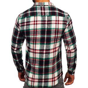 Chemise en flanelle à carreaux respirante 100 % coton pour homme, coupe oversize, manches longues, double poche, toucher doux, formelle, printemps - Product Image 3