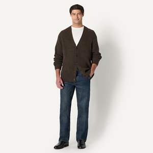 Cárdigan de Hombre para Otoño/Invierno, Suéter Tejido Grueso, Cuello Alto, Logotipo Frontal, Color Sólido, Chaqueta Sencilla y Moderna - Product Image 4